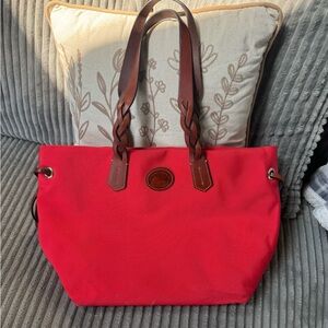 Red Dooney and Bourke bag with leather handles